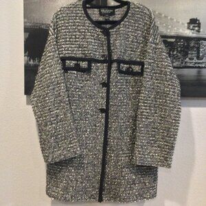 St. John Couture Womens Tweed Long Jacket
